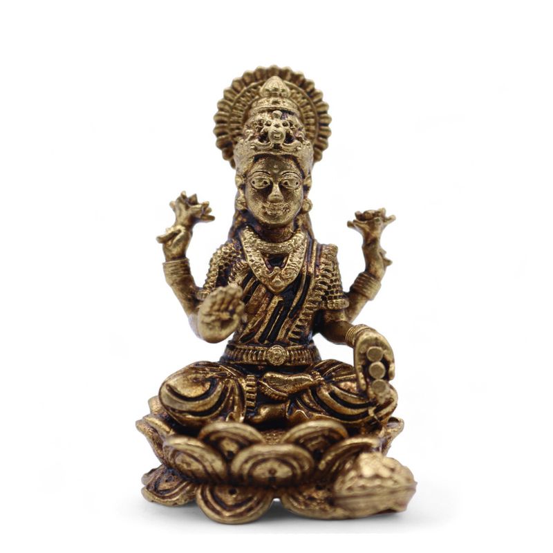 Miniaturgötter aus Messing – Lakshmi (22 g) – 37 mm
