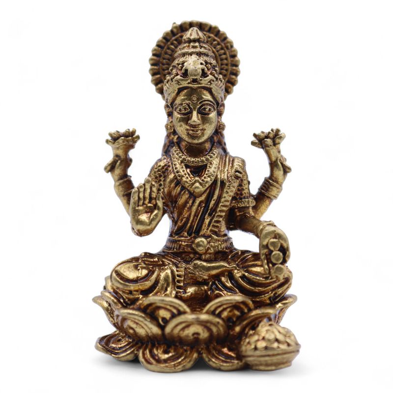 Miniaturgötter aus Messing – Lakshmi (52 g) – 49 mm