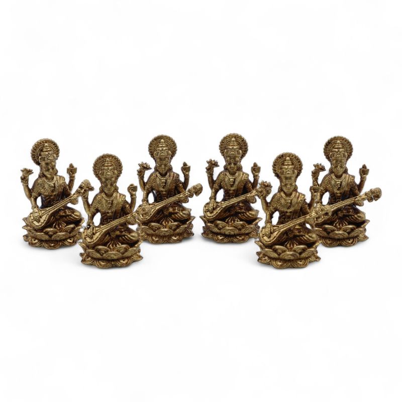 Miniaturgötter aus Messing – Saraswati (22 g) – 34 mm