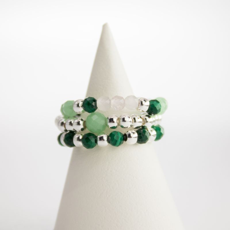 Nymphe-Geist Edelsteinring-Set – Waldgeist