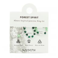Nymphe-Geist Edelsteinring-Set – Waldgeist