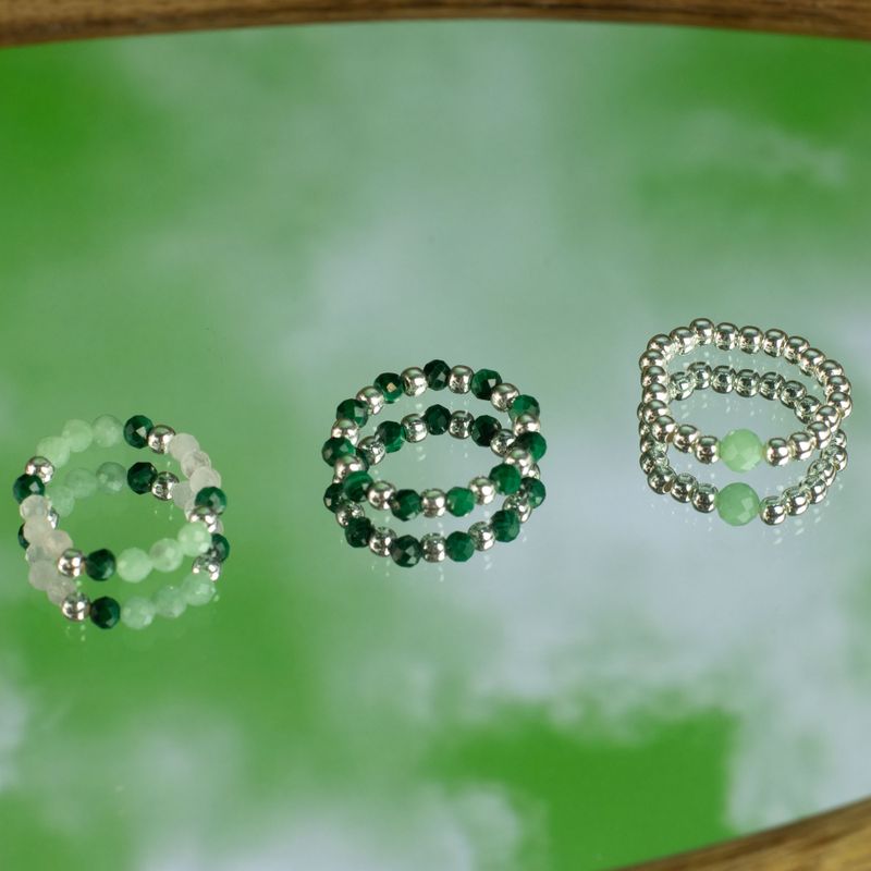 Nymphe-Geist Edelsteinring-Set – Waldgeist
