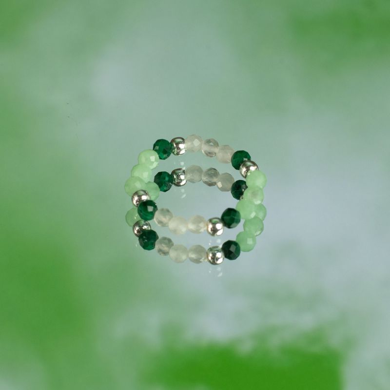 Nymphe-Geist Edelsteinring-Set – Waldgeist