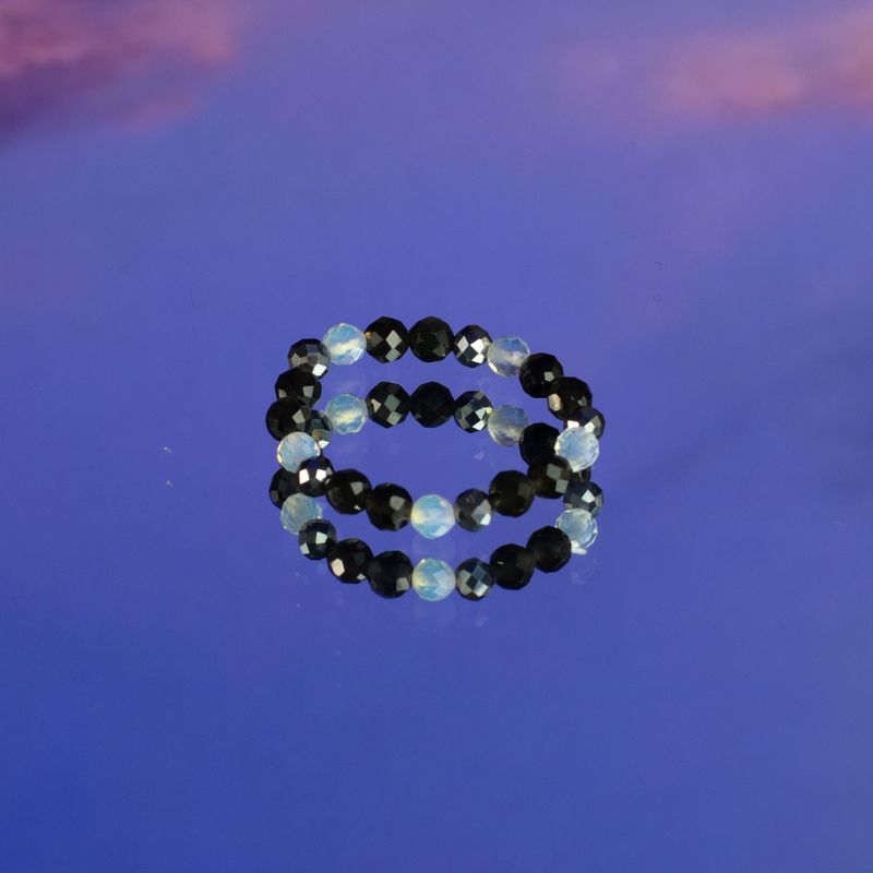 Nymphen-Geist-Edelsteinring-Set - Vollmond