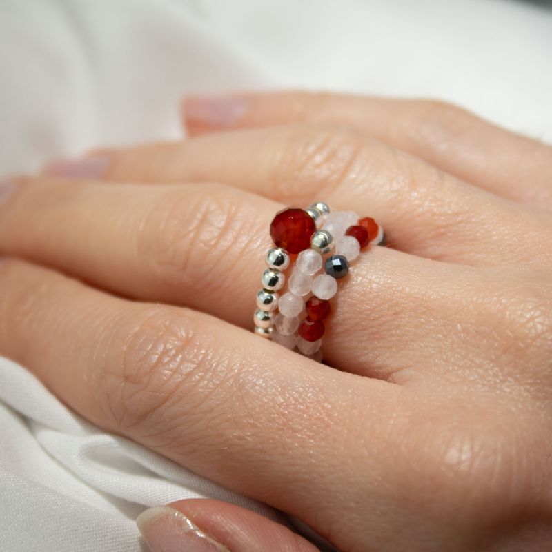 Nymphen-Edelsteinring-Set – Liebe & Flamme