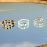 Nymphen-Edelsteinring-Set – Meeres-Sonnenuntergang