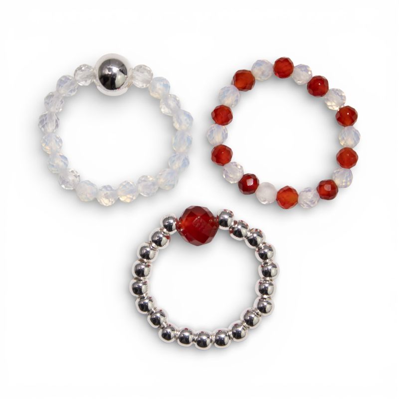 Nymphen-Geist-Edelsteinring-Set – Blutmond