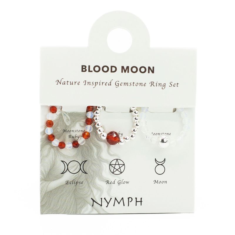 Nymphen-Geist-Edelsteinring-Set – Blutmond