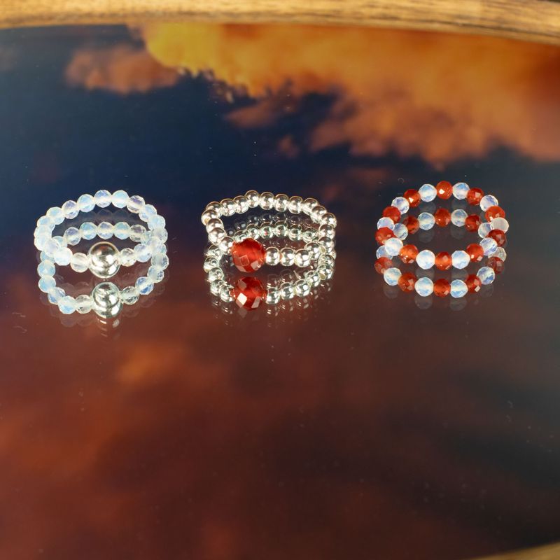 Nymphen-Geist-Edelsteinring-Set – Blutmond