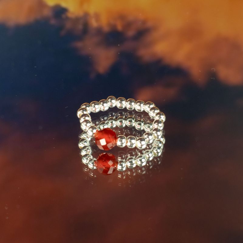 Nymphen-Geist-Edelsteinring-Set – Blutmond