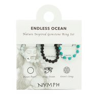Nymphen-Edelsteinring-Set – Endloser Ozean