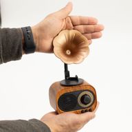 Retro-Mini-Grammophon-Lautsprecher – Bluetooth & FM-Radio – 1 x 5 Watt