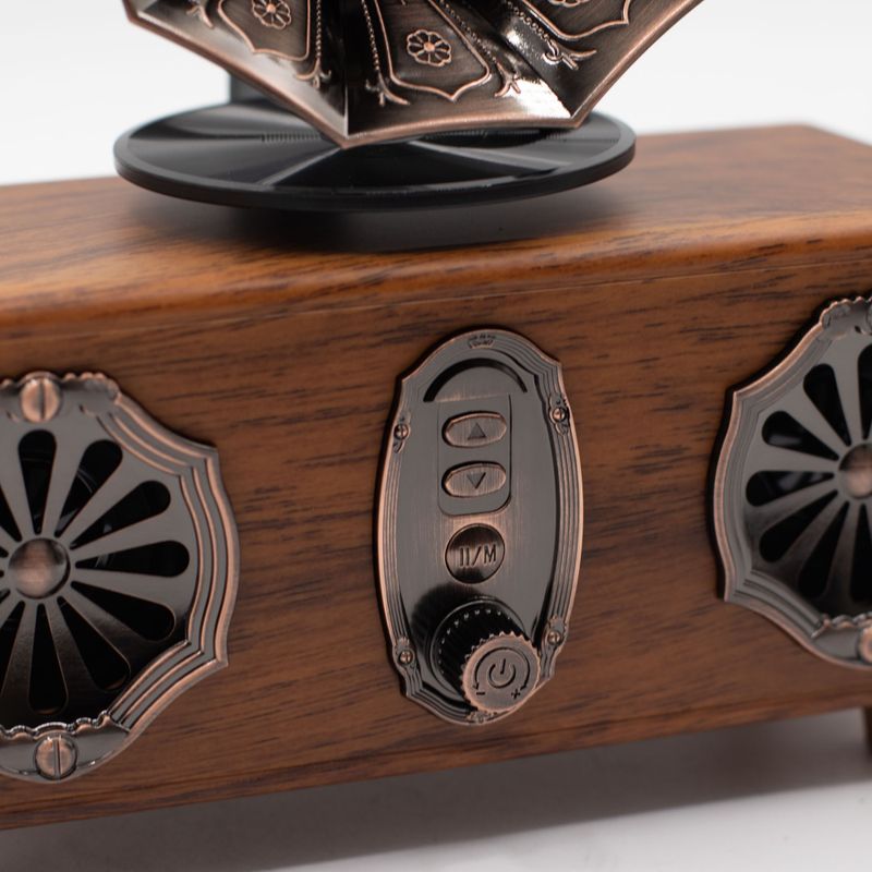 Retro-Mini-Doppel-Grammophon-Lautsprecher – Bluetooth – 2 x 5,4 Watt