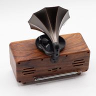 Retro-Mini-Doppel-Grammophon-Lautsprecher – Bluetooth – 2 x 5,4 Watt