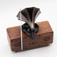 Retro-Mini-Doppel-Grammophon-Lautsprecher – Bluetooth – 2 x 5,4 Watt