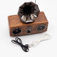Retro-Mini-Doppel-Grammophon-Lautsprecher – Bluetooth – 2 x 5,4 Watt