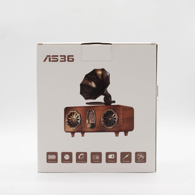 Retro-Mini-Doppel-Grammophon-Lautsprecher – Bluetooth – 2 x 5,4 Watt