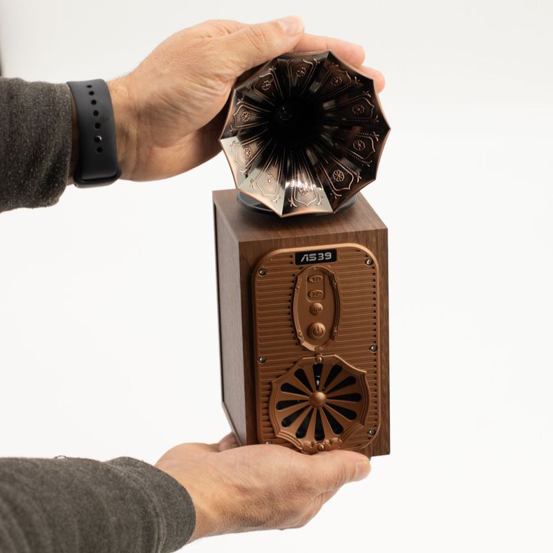 Retro-Grammophon-Lautsprecher (extra laut) – Bluetooth – 8 Watt