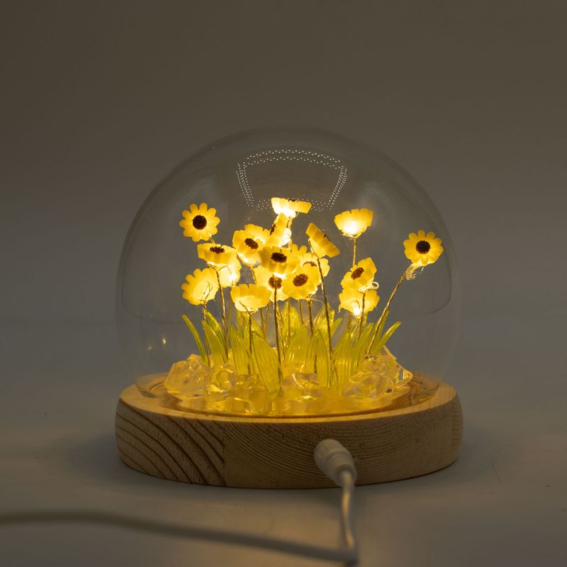 Floral Glow Gartenkuppel – 20 Sonnenblumen – LED-USB