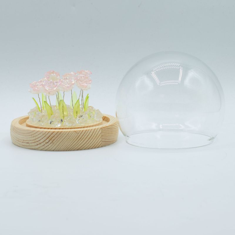 Floral Glow Gartenkuppel – 10 rosa Rosen – LED-USB