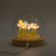 Floral Glow Gartenkuppel – 20 mehrfarbige Tulpen – LED-USB