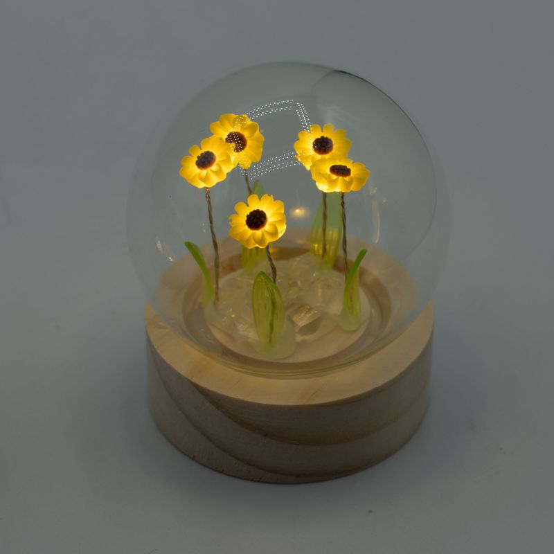 Floral Glow Gartenkuppel – 5 Sonnenblumen – LED-Batterie