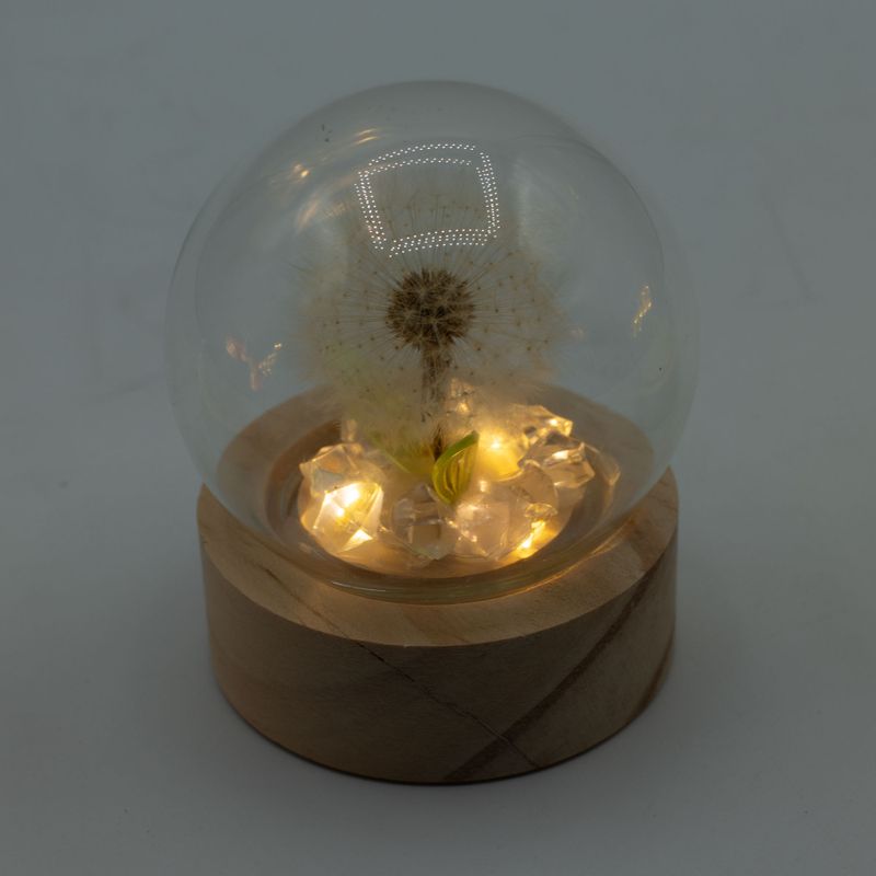 Floral Glow Gartenkuppel – 1 Löwenzahn – LED-Batterie
