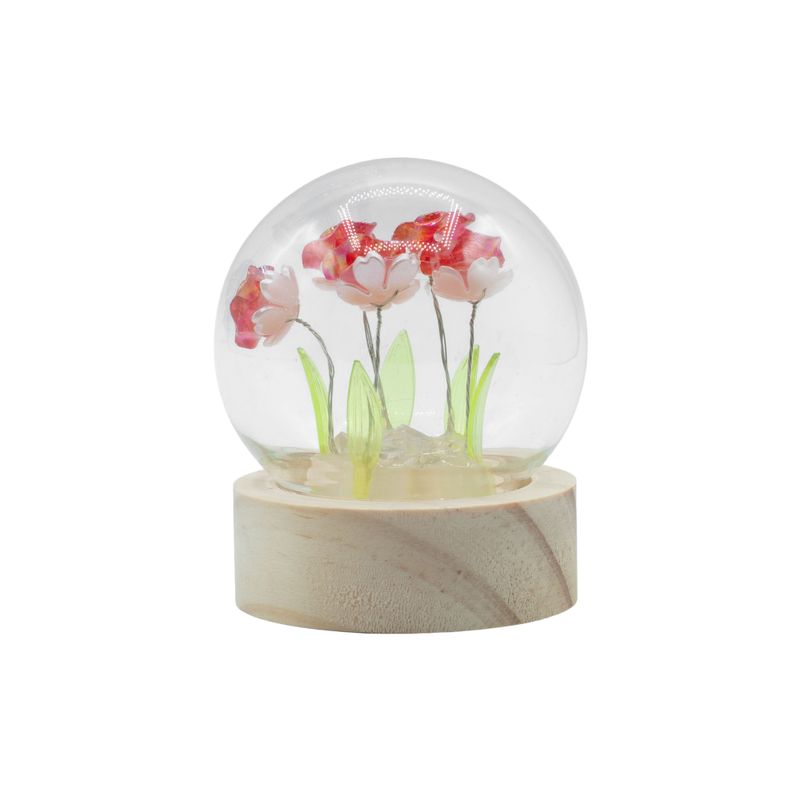 Floral Glow Gartenkuppel – 5 rote Rosen – LED-Batterie