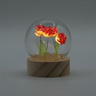 Floral Glow Gartenkuppel – 5 rote Rosen – LED-Batterie
