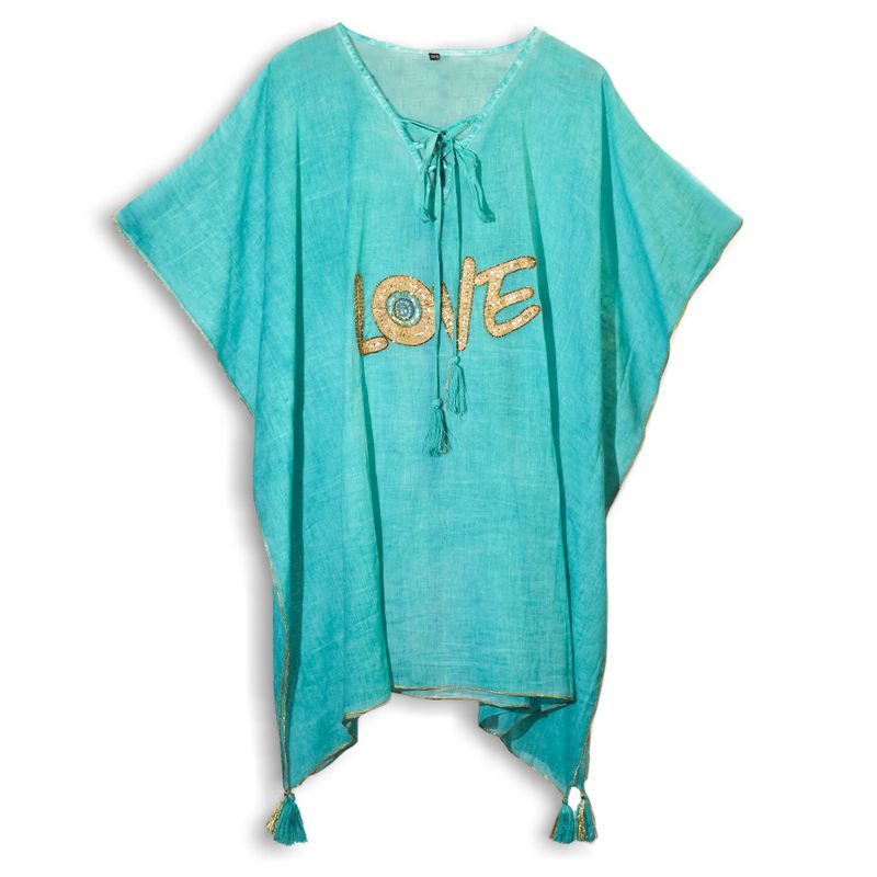 Nomad Sari On the Med Kollektion - Kaftan - Türkis & Gold Liebesdesign