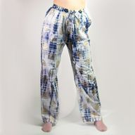 Loungehose - Gold & Blaues griechisches Motiv - Handbemalt M-L