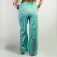 Loungehose – Türkis- und Goldfisch-Design M-L