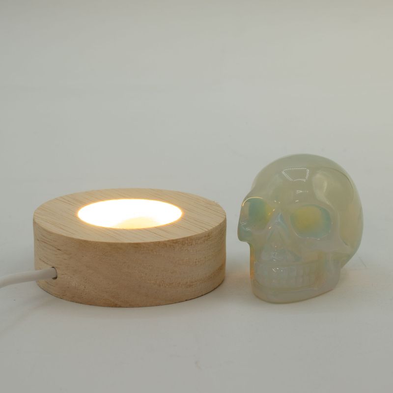 6 cm runder Holz-USB-LED-Ständer - Kühlweiß / Warmweiß / Tageslichtweiß