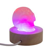 Runder LED-USB-Ständer aus Holz, 6 cm Durchmesser – Mehrfarbig