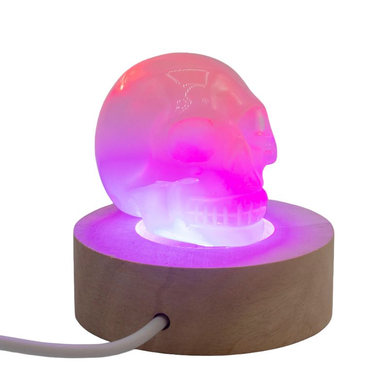 Runder LED-USB-Ständer aus Holz, 6 cm Durchmesser – Mehrfarbig