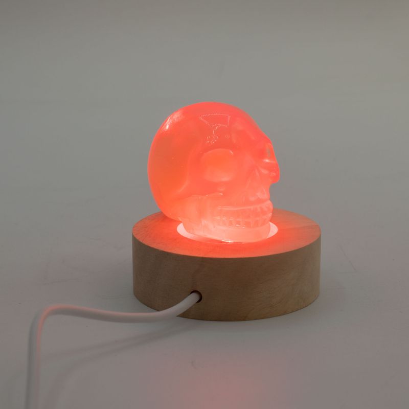 Runder LED-USB-Ständer aus Holz, 6 cm Durchmesser – Mehrfarbig