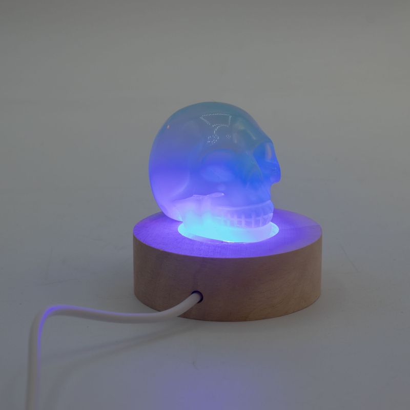 Runder LED-USB-Ständer aus Holz, 6 cm Durchmesser – Mehrfarbig