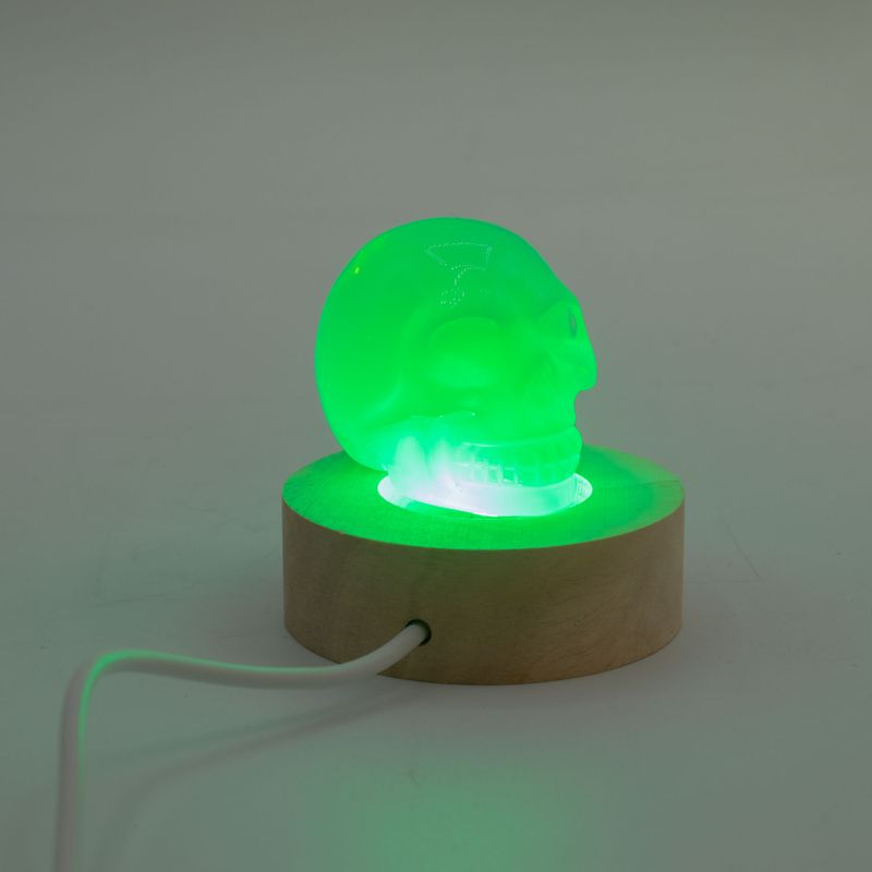 Runder LED-USB-Ständer aus Holz, 6 cm Durchmesser – Mehrfarbig
