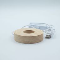 8 cm runder USB-LED-Ständer aus Holz – Kalt-/Warm-/Tageslicht