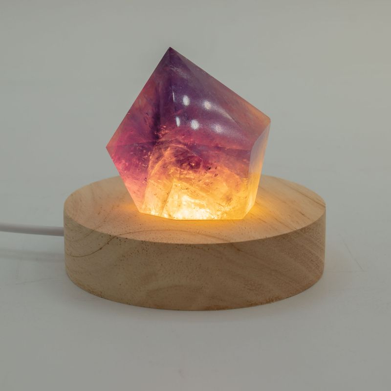 8 cm runder USB-LED-Ständer aus Holz – Kalt-/Warm-/Tageslicht