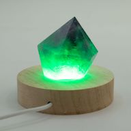 8 cm runder USB-LED-Ständer aus Holz – Mehrfarbig