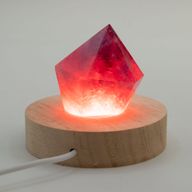 8 cm runder USB-LED-Ständer aus Holz – Mehrfarbig