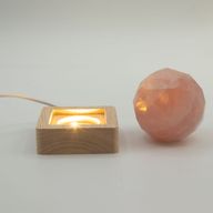 6 cm quadratischer USB-LED-Ständer aus Holz – Kalt-/Warm-/Tageslicht