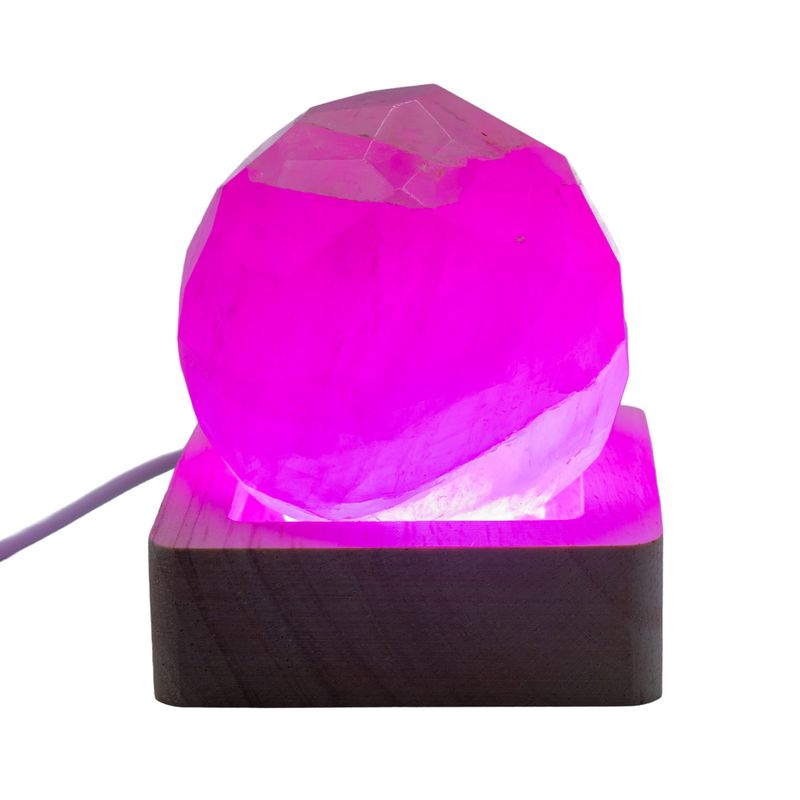 6 cm quadratischer USB-LED-Ständer aus Holz – Mehrfarbig