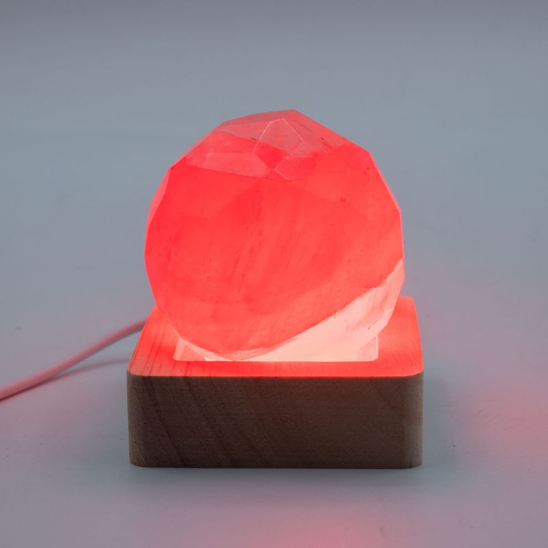 6 cm quadratischer USB-LED-Ständer aus Holz – Mehrfarbig