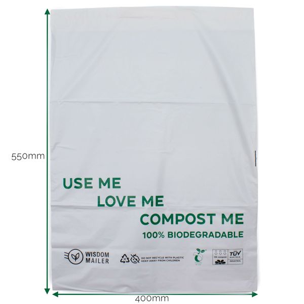 100 % biologisch abbaubarer Versandbeutel (400 x 550 mm)