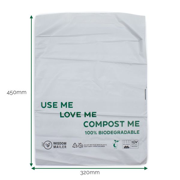 100 % biologisch abbaubarer Versandbeutel (320 x 450 mm)
