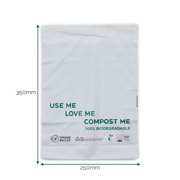 100 % biologisch abbaubarer Versandbeutel (250 x 350 mm)