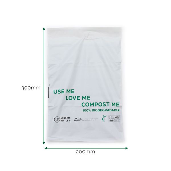 100 % biologisch abbaubarer Versandbeutel (200 x 300 mm)