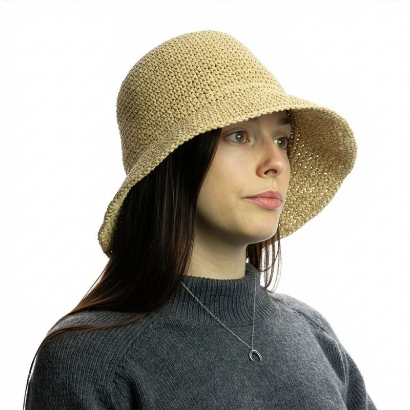 Nomad Sari Floppy Straw Sonnenhut - Naturbeige